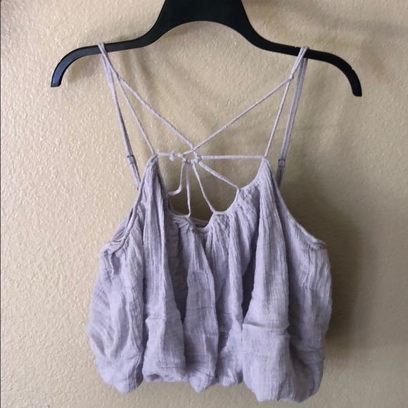 Free People Tops | Free People Lavender Web Crop Top L | Poshmark